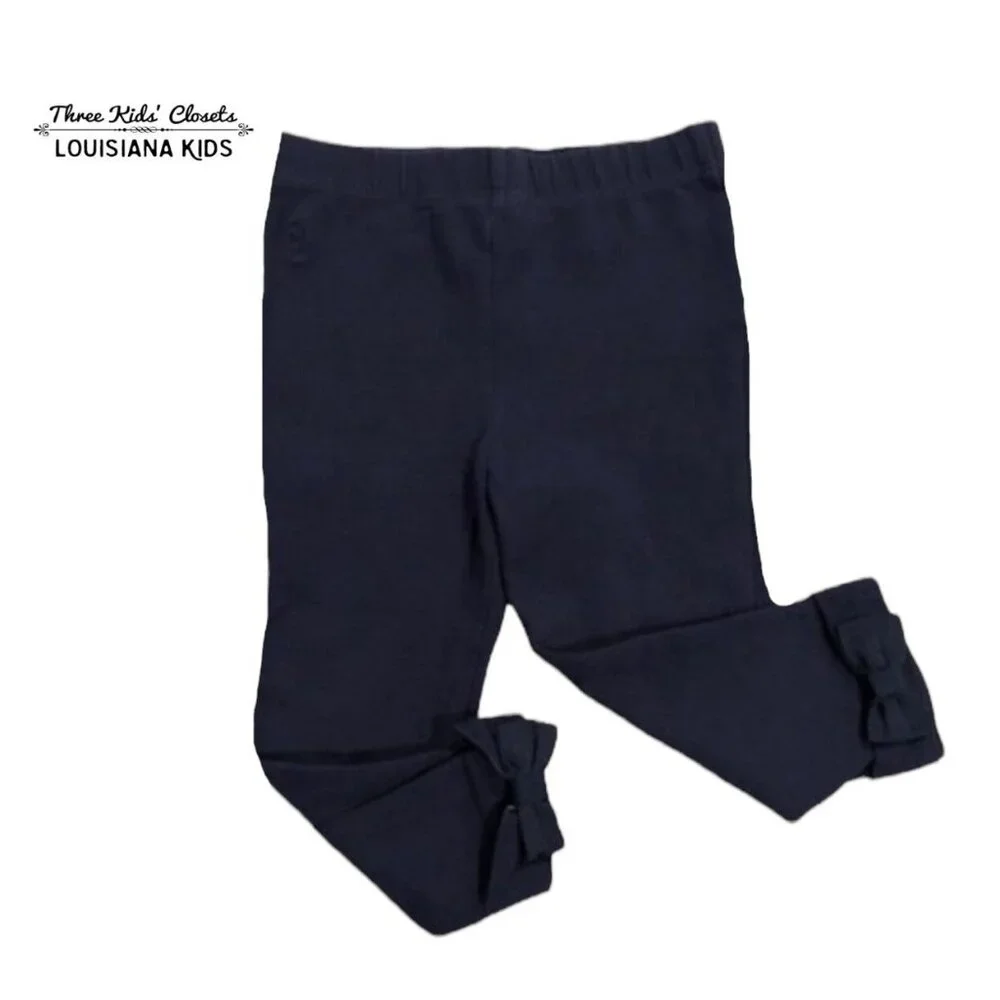 Ralph Lauren 12m Navy Blue Bow Leggings